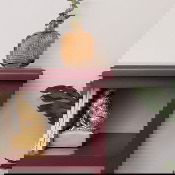 Wine Red Scalloped Storage Sideboard with One Drawer and Shelving - Staunton Wine Red Range