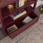 Wine Red Scalloped Storage Sideboard with One Drawer and Shelving - Staunton Wine Red Range