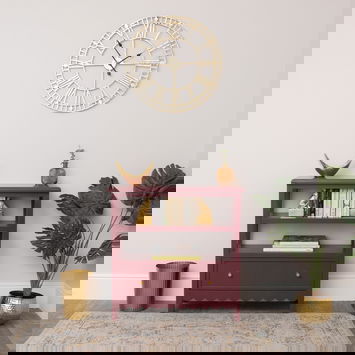 Wine Red Scalloped Storage Sideboard with One Drawer and Shelving - Staunton Wine Red Range