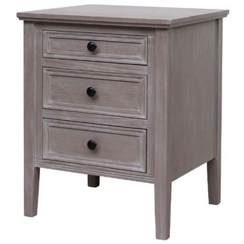 Wooden 3 Drawer Bedside Table