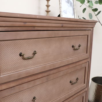 Wooden 4 Drawer Chest Of Drawers - Hessian Range