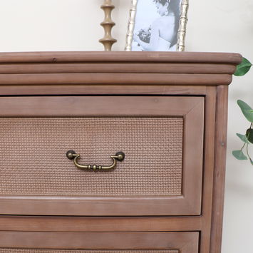 Wooden 4 Drawer Chest Of Drawers - Hessian Range