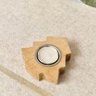 Wooden Christmas Tree Shaped Tealight Holder - 10cm