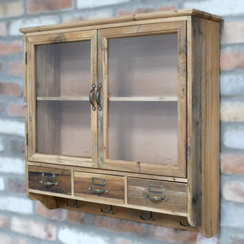 Wooden Glass Wall Cabinet