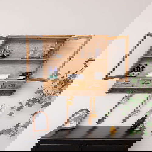 Wooden Glass Wall Cabinet