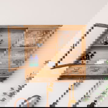 Wooden Glass Wall Cabinet