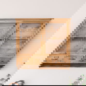 Wooden Glass Wall Cabinet