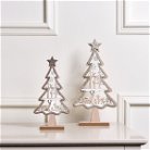 This Wooden Gold Glittery Christmas Tree Ornament - 29.5cm is a rustic, Scandi inspired freestanding decorative ornament, ideal for fans of rustic decor and glitter detailing. Made of wood and glitter, this ornament has a Christmas Tree shaped design and 