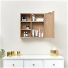 Wooden Open Shelved Mirrored Wall Cabinet 53cm x 53cm