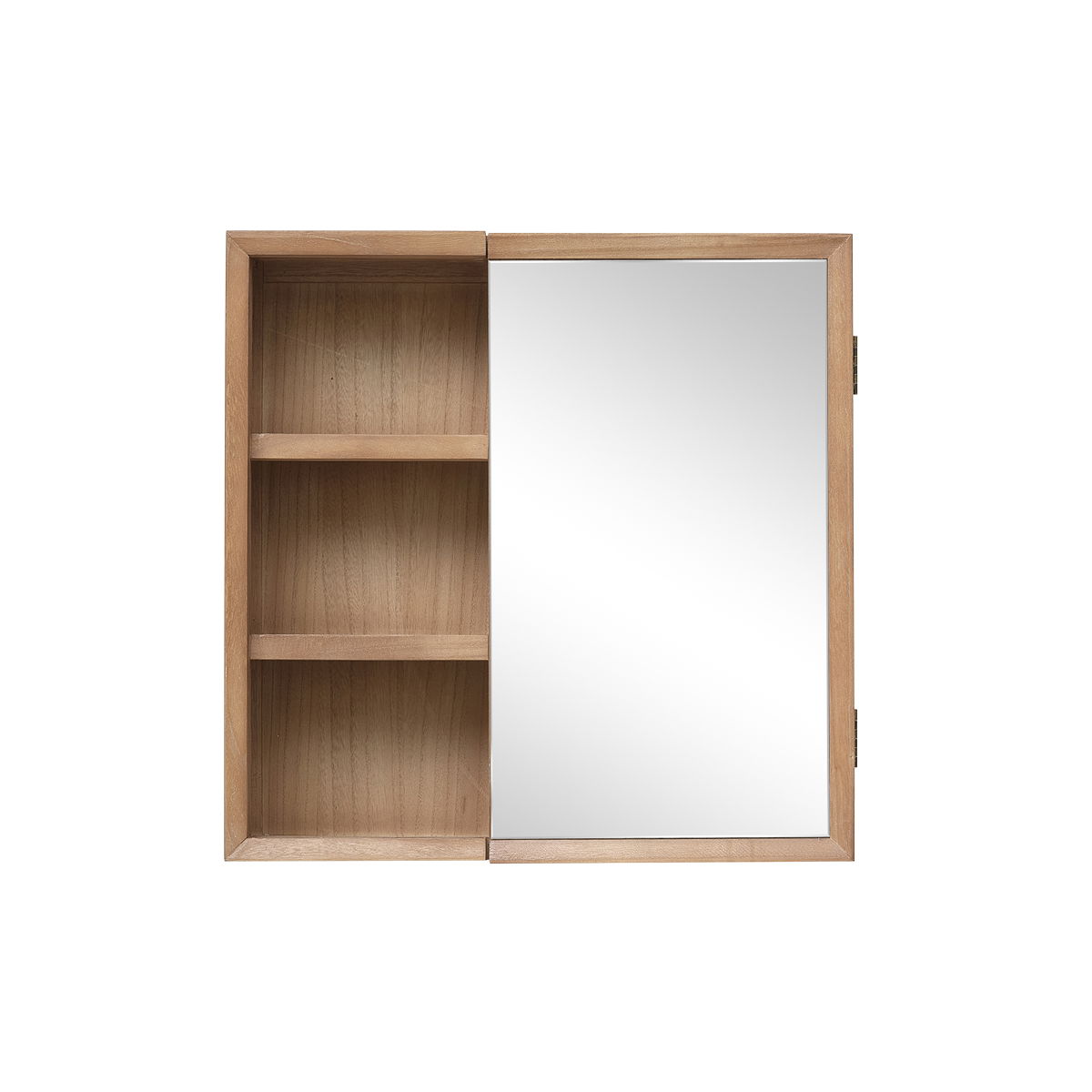 Wooden Open Shelved Mirrored Wall 53cm x 53cm Melody Maison