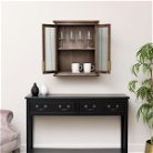 Wooden Reeded Glass Wall Cabinet