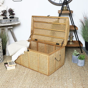 Woven Rattan Storage Trunk