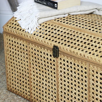 Woven Rattan Storage Trunk