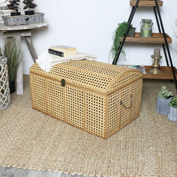 Woven Rattan Storage Trunk