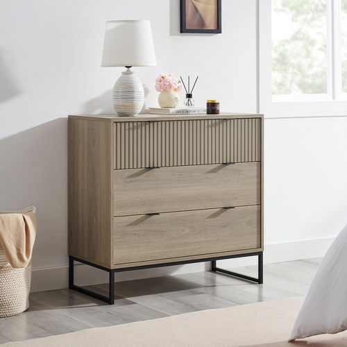 Large 3 Drawer Chest of Drawers - Hesley Nordic Wood Range