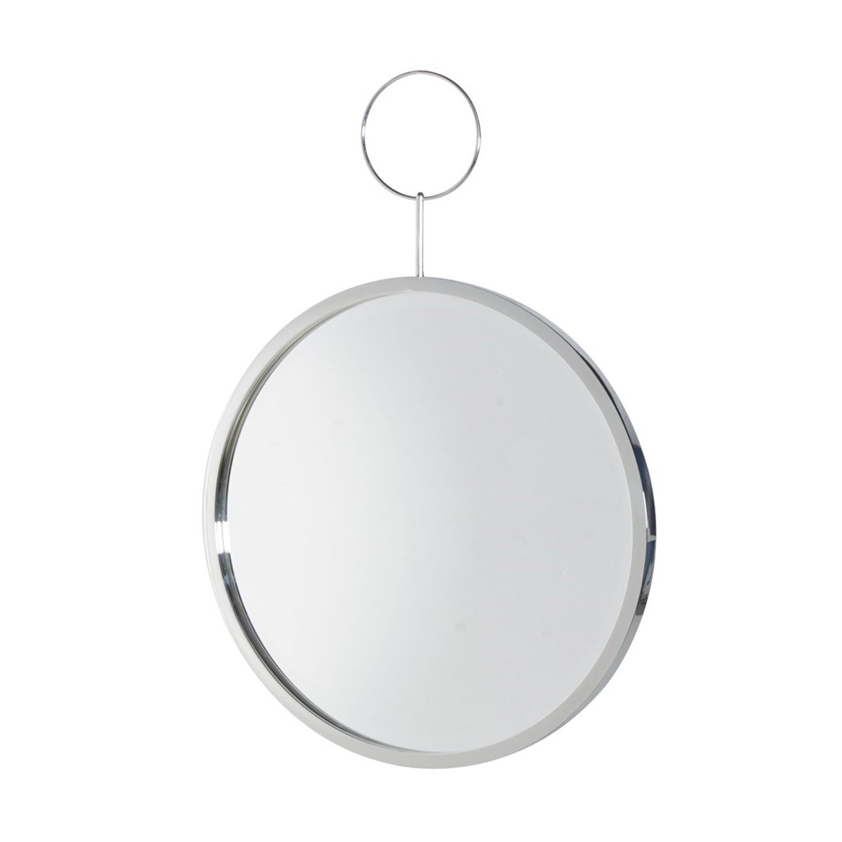 Silver Hoop Round Wall Mirror 84cm x 60cm