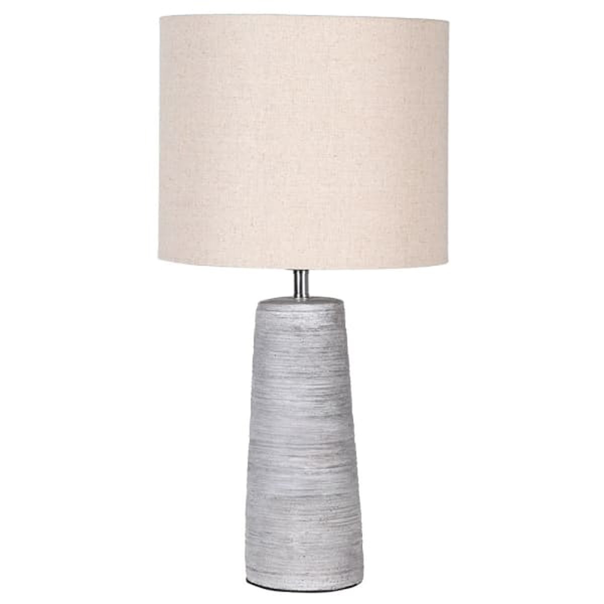 Grey Tapered Table Lamp with Linen Shade