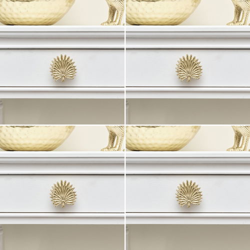 Set of 4 Gold Palm Leaf Drawer Knobs