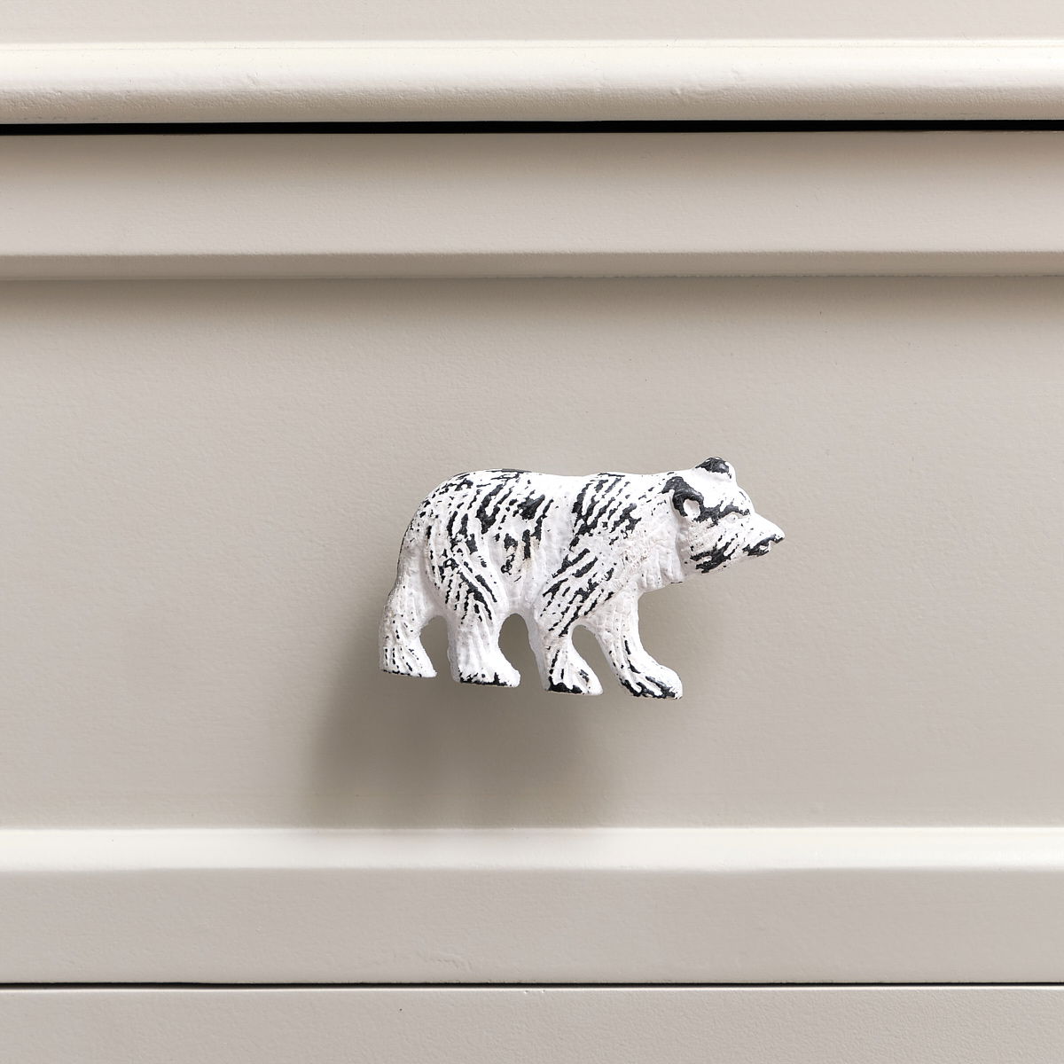 Antique White Bear Drawer Knob