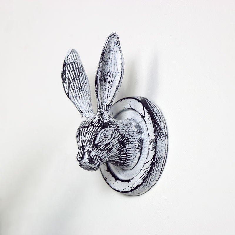 Antique White Hare Head Coat Hook