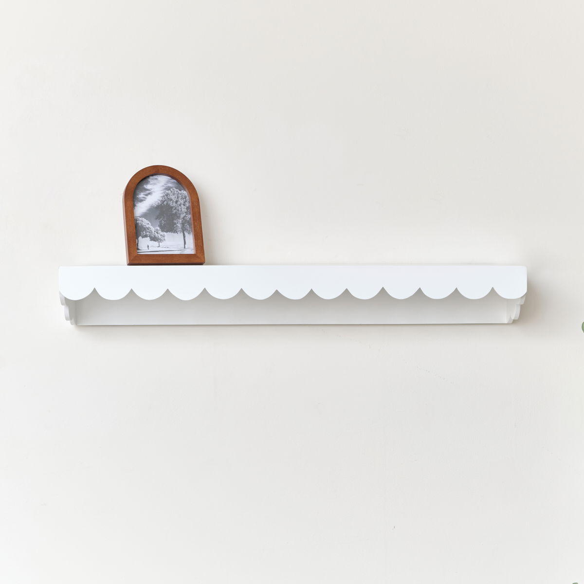 White Scalloped Wall Storage Shelf -  90cm