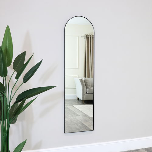 Black Framed Arch Wall Mirror 42cm x 156cm