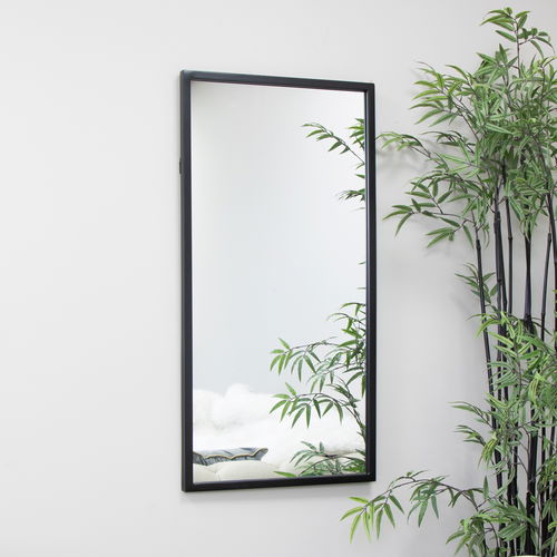 Black Rectangle Wall Mirror 50cm x 100cm 