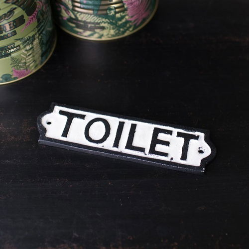 Black & White Metal Toilet Plaque