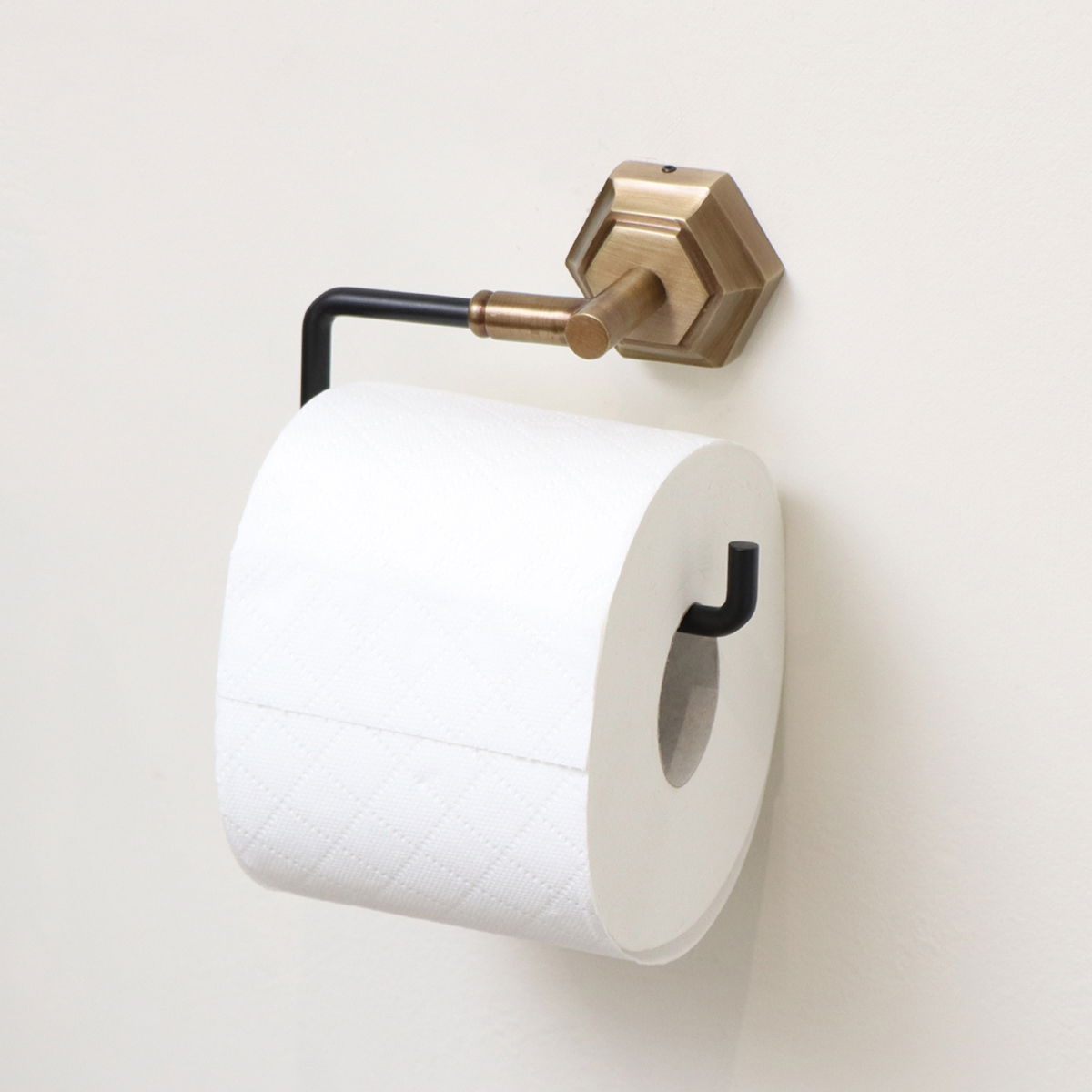 Brass Gold and Black Toilet Roll Holder