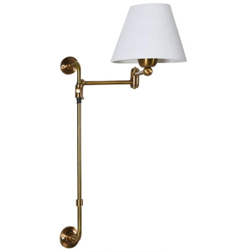 Brass Wall Lamp With White Shade