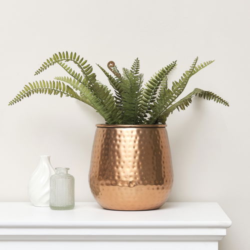 Copper Hammered Metal Planter