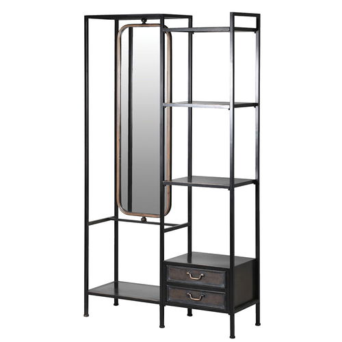 Dark Brown Iron Vanity Unit with Mirror - 185cm x 100cm