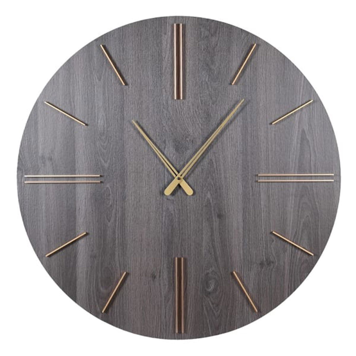 Dark Grey Wood Effect Clock 70cm x 70cm