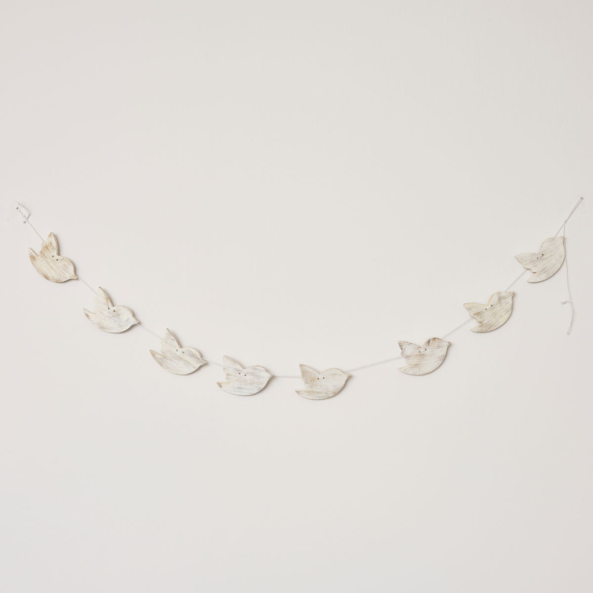 Distressed Wooden Christmas Bird Garland - 142cm