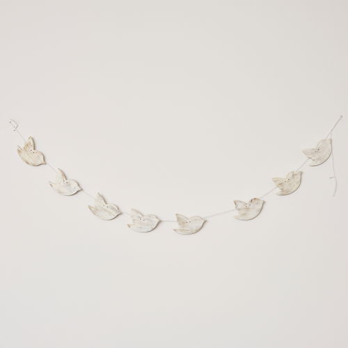 Distressed Wooden Christmas Bird Garland - 142cm
