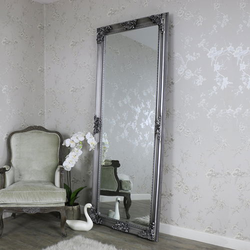 Extra, Extra Large Ornate Antique Silver Full Length Wall/Floor Mirror 85cm x 210cm