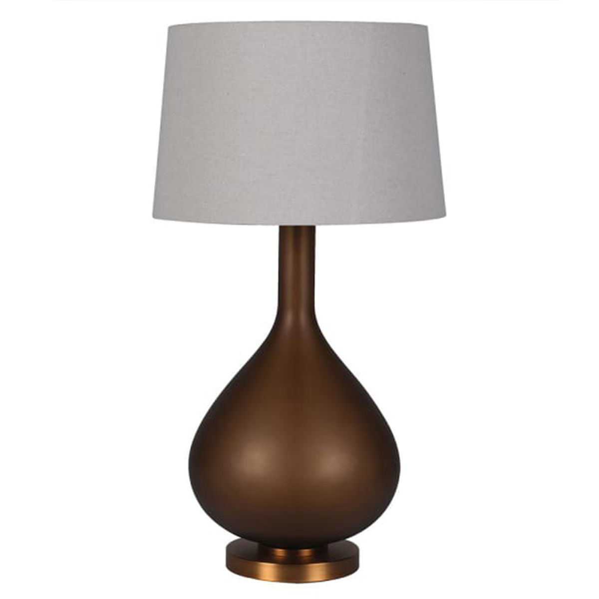 Frosted Hazel Glass Table Lamp with Linen Shade