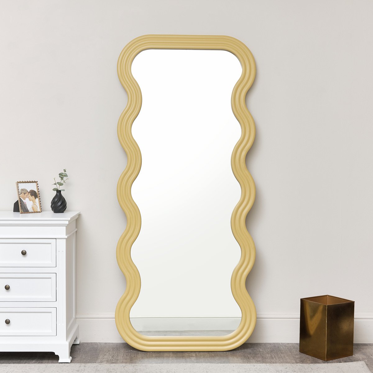 Full Length Wave Mustard Mirror