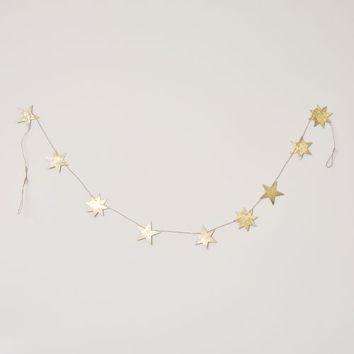 Gilded Gold Christmas Star Garland - 185cm