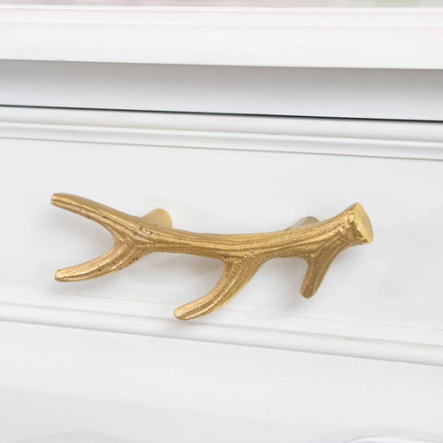 Gold Antler Drawer Handle