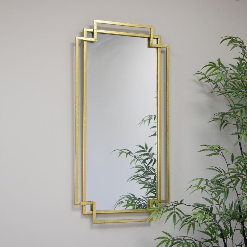 Gold Foiled Wall Mirror 94cm x 48cm