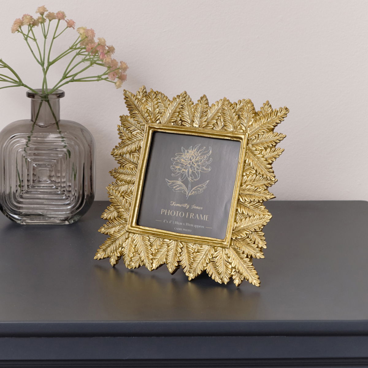 Gold Leaf Detail Photo Frame 17.5cm