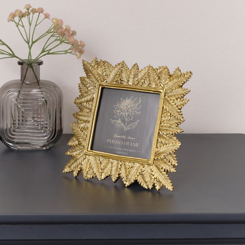Gold Leaf Detail Photo Frame 17.5cm