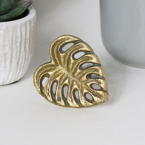 Gold Monstera Leaf Drawer Knob