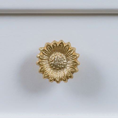 Gold Sunflower Drawer Knob