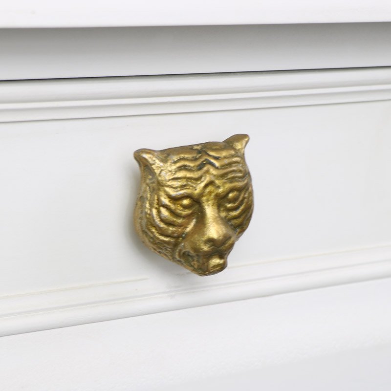 Gold Tiger Head Drawer Knob