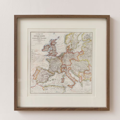 European Map Print Framed Wall Art - 40cm