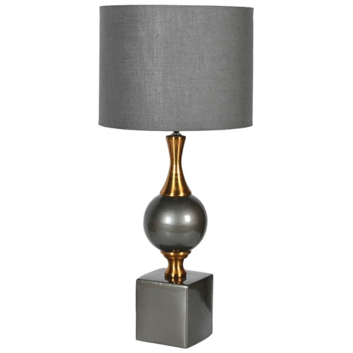 Grey and Gold Lamp with Linen Shade