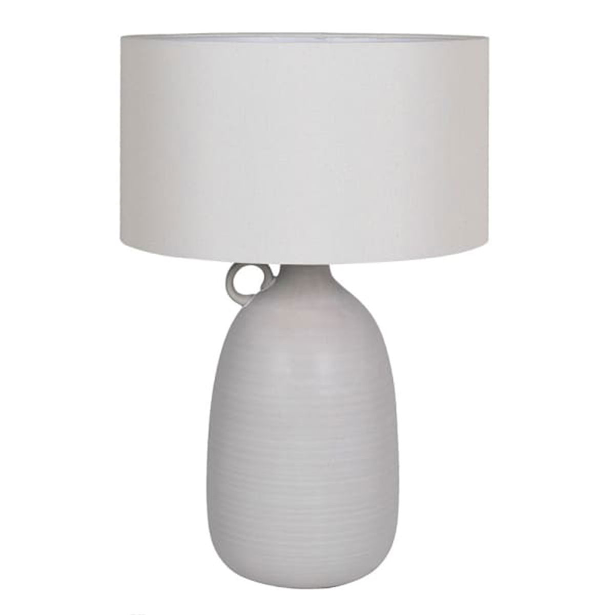 Grey and White Table Lamp with Linen Shade