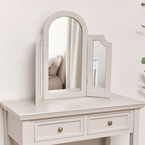 Grey Arched Triple Dressing Table Mirror - Daventry Taupe-Grey Range